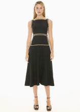 Load image into Gallery viewer, POL MARLIN RAFFIA TRIM DRESS BLACK