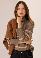 Load image into Gallery viewer, POL ASTOR STRIPE KNIT CEDAR/BLUSH