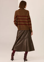 Load image into Gallery viewer, POL ASTOR STRIPE KNIT TOFFEE/WINE