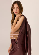 Load image into Gallery viewer, POL CARMEL STRIPED VEST CAMEL/BLUSH
