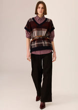 Load image into Gallery viewer, POL MARLON STRIPE SHIRT MERLOT STRIPE