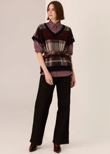 Load image into Gallery viewer, POL MARLON STRIPE SHIRT MERLOT STRIPE