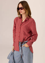 Load image into Gallery viewer, POL MARLON STRIPE SHIRT RED STRIPE
