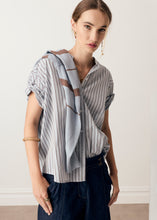 Load image into Gallery viewer, POL BAY SHIRT BLUE/CHOC STRIPE