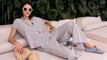 Load image into Gallery viewer, POL BAY SHIRT BLUE/CHOC STRIPE