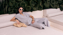 Load image into Gallery viewer, POL BAY SHIRT BLUE/CHOC STRIPE