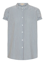 Load image into Gallery viewer, POL BAY SHIRT BLUE/CHOC STRIPE