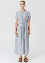 Load image into Gallery viewer, POL BAY DRESS BLUE/CHOC STRIPE