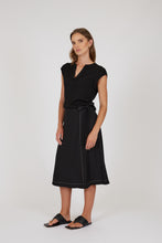 Load image into Gallery viewer, MARLOW PALMA WRAP SKIRT BLACK