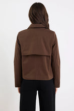 Load image into Gallery viewer, STORIES BE TOLD PATHWAY CHOCOLATE CROPPED TRENCH JACKET