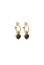 Load image into Gallery viewer, STOLEN GIRLFRIENDS CLUB GOLD LOVE ANCHOR EARRINGS AMETHYST