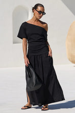 Load image into Gallery viewer, AMONG THE BRAVE PROXIMITY BLACK TEE SHIRT MAXI DRESS