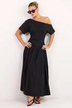 Load image into Gallery viewer, AMONG THE BRAVE PROXIMITY BLACK TEE SHIRT MAXI DRESS