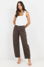 Load image into Gallery viewer, COMING SOON | STORIES BE TOLD IDOLISE MOCHA STRETCH SOFT BARREL LEG JEAN