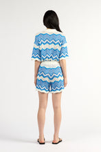 Load image into Gallery viewer, TUESDAY REVERE TOP BLUE CHEVRON