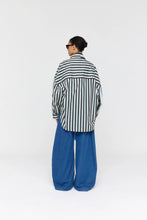 Load image into Gallery viewer, RICOCHET MARIN SHIRT BROWN + MINT STRIPE