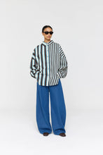 Load image into Gallery viewer, RICOCHET MARIN SHIRT BROWN + MINT STRIPE