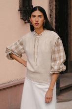 Load image into Gallery viewer, ROWIE CORA LONGSLEEVE TOP FAWN PLAID