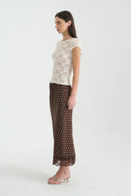Load image into Gallery viewer, ROWIE MARINA SILK MIDI SKIRT CACAO SPOT