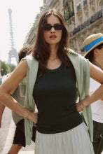Load image into Gallery viewer, ROWIE ZOE CONTRAST KNIT TANK BOTTLE GREEN