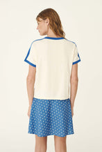 Load image into Gallery viewer, ROWIE RANIA CONTRAST KNIT TEE CORNFLOWER