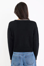 Load image into Gallery viewer, IVY + JACK RAPPORT BLACK V NECK CONTRAST EDGE CARDIGAN