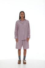 Load image into Gallery viewer, RICOCHET ANCHOR SHIRT LIGHT PINK + PLUM SRIPE