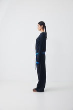 Load image into Gallery viewer, RICOCHET FOX LONG SLEEVE TEE DARK BLUE WITH BLUE TRIM