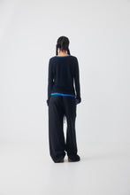 Load image into Gallery viewer, RICOCHET FOX LONG SLEEVE TEE DARK BLUE WITH BLUE TRIM