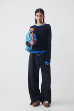 Load image into Gallery viewer, RICOCHET FOX LONG SLEEVE TEE DARK BLUE WITH BLUE TRIM