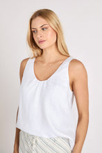 Load image into Gallery viewer, MARLOW RIPTIDE LINEN TANK WHITE
