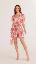 Load image into Gallery viewer, MINK PINK SIMONE FLUTTER MINI DRESS PINK FLORAL