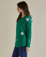 Load image into Gallery viewer, BETTY BASICS SOPHIE KNIT JUMPER GREEN STARS