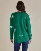 Load image into Gallery viewer, BETTY BASICS SOPHIE KNIT JUMPER GREEN STARS