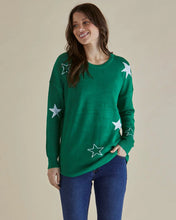 Load image into Gallery viewer, BETTY BASICS SOPHIE KNIT JUMPER GREEN STARS