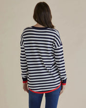Load image into Gallery viewer, BETTY BASICS SOPHIE KNIT JUMPER NAVY STRIPE