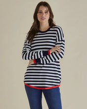 Load image into Gallery viewer, BETTY BASICS SOPHIE KNIT JUMPER NAVY STRIPE