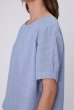 Load image into Gallery viewer, MARLOW SABLE LINEN TOP BLUE SMOKE