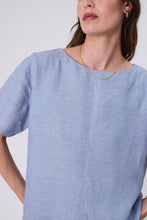 Load image into Gallery viewer, MARLOW SABLE LINEN TOP BLUE SMOKE