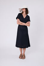 Load image into Gallery viewer, MARLOW SEVILLE LINEN DRESS BLACK