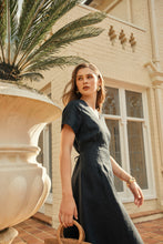 Load image into Gallery viewer, MARLOW SEVILLE LINEN DRESS BLACK