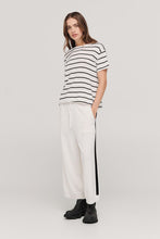 Load image into Gallery viewer, TAYLOR STRIPE SOLACE TEE BLACK/IVORY