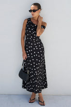 Load image into Gallery viewer, COMING SOON | STORIES BE TOLD SPOTLIGHT BLACK POLKA DOT OFF SHOULDER FLARE MIDI DRESS