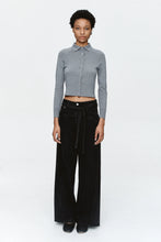 Load image into Gallery viewer, MARLE TIE CURVE SEAM JEAN BLACK