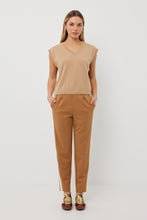 Load image into Gallery viewer, TUESDAY BOBBIE PANT CARAMEL/WHITE