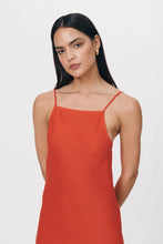 Load image into Gallery viewer, ROWIE TRINA LINEN DRESS APEROL RED
