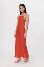 Load image into Gallery viewer, ROWIE TRINA LINEN DRESS APEROL RED
