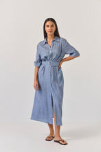 Load image into Gallery viewer, TUESDAY SUNRAY DRESS DENIM BLUE