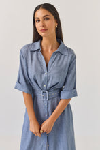 Load image into Gallery viewer, TUESDAY SUNRAY DRESS DENIM BLUE