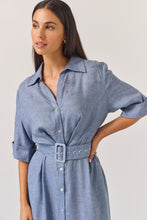 Load image into Gallery viewer, TUESDAY SUNRAY DRESS DENIM BLUE